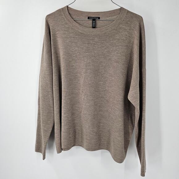 Eileen Fisher Light Brown Knit Cardigan - Picture 1 of 5
